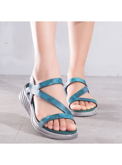 Summer Casual Retro Leather Flat Sandals