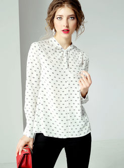Standing Color Long Sleeve Pullover Blouse