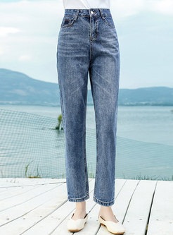 Casual All-matched Cotton Straight Jeans