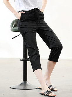Casual Pure Color All-matched Tied Pants