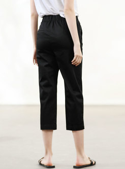 Casual Pure Color All-matched Tied Pants