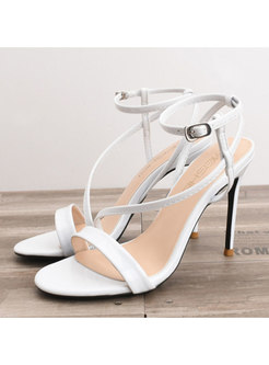Stylish Solid Color High Heel Sandals