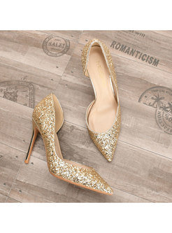 Chic Women Pointed Toe High Heel Leather Shoes
