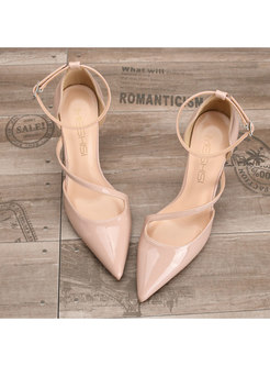 Chic Solid Color Pointed Toe Thin Heel Shoes