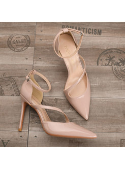 Chic Solid Color Pointed Toe Thin Heel Shoes