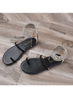 Trendy Easy-matching Flat Diamond Sandals