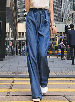 Fashion Summer Tied Street Slim Wide Leg Pants