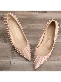 Chic Rivet Pointed Toe High Heel Shoes