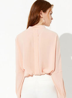 Solid Color Long Sleeve Single-breasted Blouse