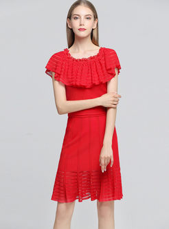 Slash Neck Solid Color Knitted Two Piece Outfits