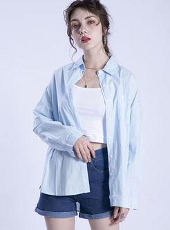 Casual Lapel Single-breasted Cotton Blouse