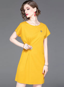 O-neck Short Sleeve Slim Mini Bodycon Dress