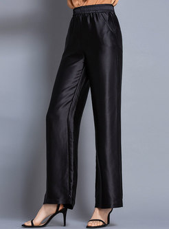 Fashion High Waist Silk All-matched Wide Leg Pants