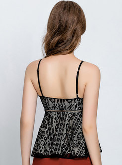 Chic Lace V-neck Backless All-matched Cami