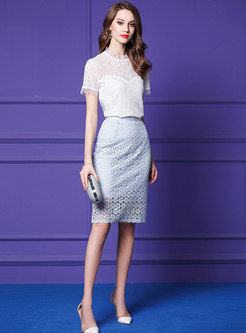 High Waist Pure Color All-matched Slim Sheath Skirt