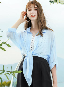 Solid Color Tied All-matched Sun-protective Chiffon Coat