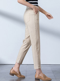 Stylish Pure Color Loose Ankle-length Harem Pants