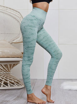 Casual High Waist Camouflage knitting Yoga Pants