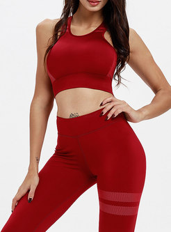 Color-blocked Scoop High Waisted Breathable Tracksuit