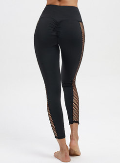 Sexy Mesh Hollow Out Splicing Yoga Sport Pants