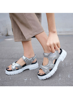 Casual Women Genuine Leather Platform Sandals