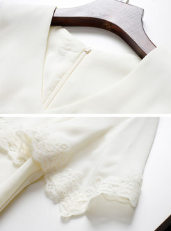 Elegant V-neck Cloak Sheath Midi Dress