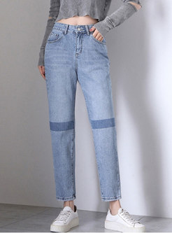 Stylish Casual Harem Jeans With Pocket