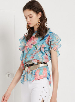 Chic Print Loose Summer All-matched Top With Caim
