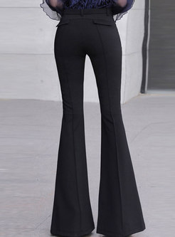Pure Color High Waisted Flare Pants