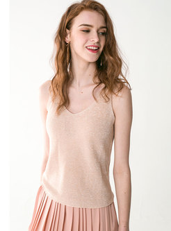 Brief V-neck All-matched Casual Cami