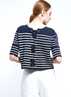 O-neck Striped Loose Casual Pullover Sweater