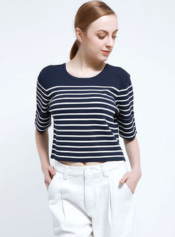O-neck Striped Loose Casual Pullover Sweater