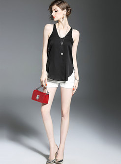 Summer All-matched Silk Solid Color Comfortable Tank
