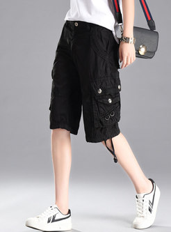 Loose Casual Black All-matched Cargo Pants