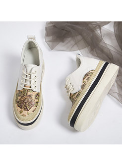 Ethnic Print Tied Increased Enternal Casual Shoes