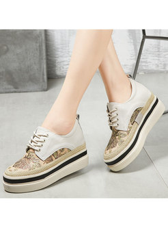 Ethnic Print Tied Increased Enternal Casual Shoes