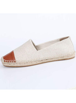 Casual Linen Slit Flat Heel Comfortable Loafers