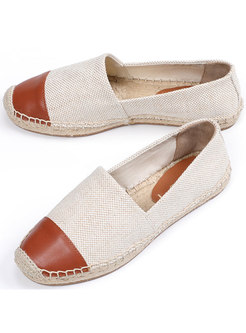 Casual Linen Slit Flat Heel Comfortable Loafers