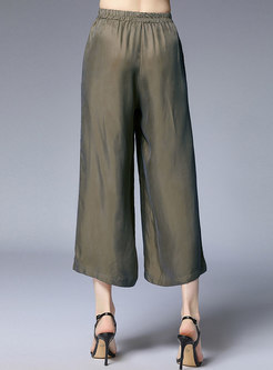 Casual Pure Color Summer Loose Wide Leg Pants