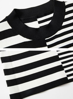 Brief Striped Irregular All-matched Sleeveless Top