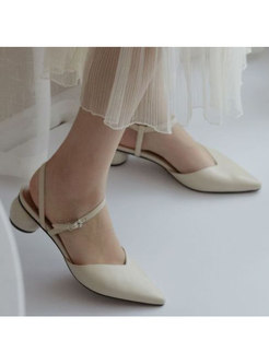 Fashion Pointed Genuine Leather All-matched Shoes
