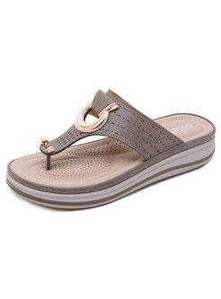 Metal Wedges Plus Size Comfortable Slippers