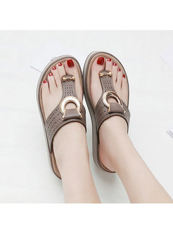 Metal Wedges Plus Size Comfortable Slippers