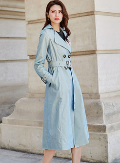 Waist Belted Over The Knee Trench Coat