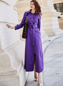 Double Breasted Slim Long Trench Coat