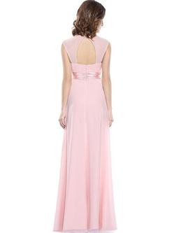 Contrast Solid Color Square Collar Sleevesless Backless Evening Dresses