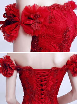Embroidery Sequined Sashes Slash Neck Sleeveless Backless Prom Dresses