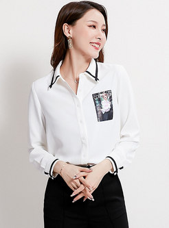 Brief Lapel Work Single-breasted Blouse