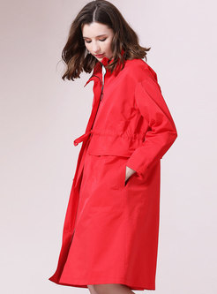 Fashion All-matched Loose Knee-length Trench Coat