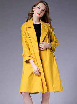 Loose Notched Fold Loose Overcoat